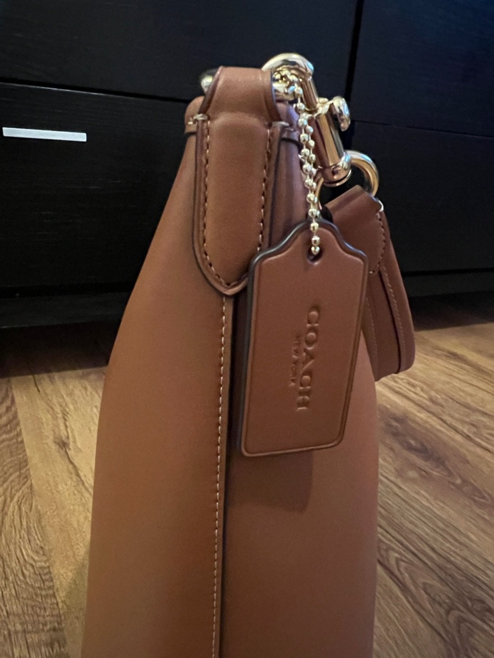 Coach Large Laurel in smooth leather  — Cognac Brown with Gold Hardware - Picture 2 of 8